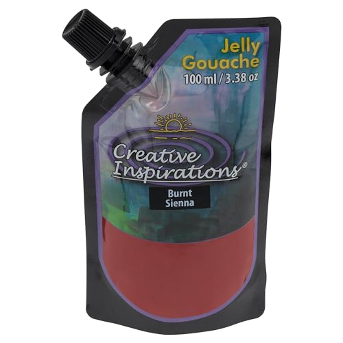 Creative Inspirations Jelly Gouache - Burnt Sienna 100 mL - Unique & Vibrant Jelly Gouache Paint for Artists, Beginners, Painting Parties and More - color: Burnt Sienna, size: 100 mL
