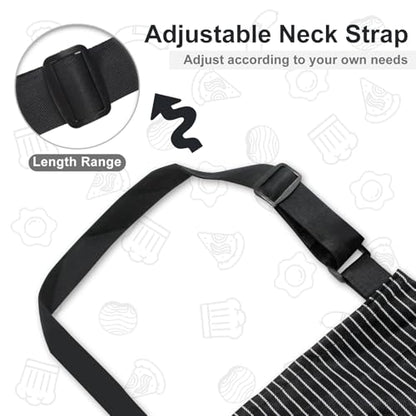 VALOME 2 Pack Kitchen Aprons with Pockets, Cooking Chef Apron for Men Women | Adjustable Neck Strap, Unisex Bib Soft Aprons, Cotton-Blend, for Grilling Cooking Gardening Baking - color: Pink & Black