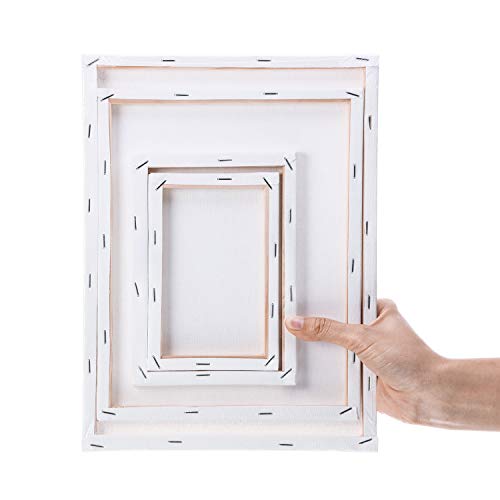 Hestya 12 Pcs Small Canvas Painting 4 x 6/5 x 7/8 x 10/9 x 12 Inch | Mini Stretched Blank Canvas with 3/4 Inch Profile, Square White Primed for Kids Art Projects, Acrylic and Oil Compatible - size: 4 x 6 Inches/ 5 x 7 Inches/ 8 x 10 Inches/ 9 x 12
