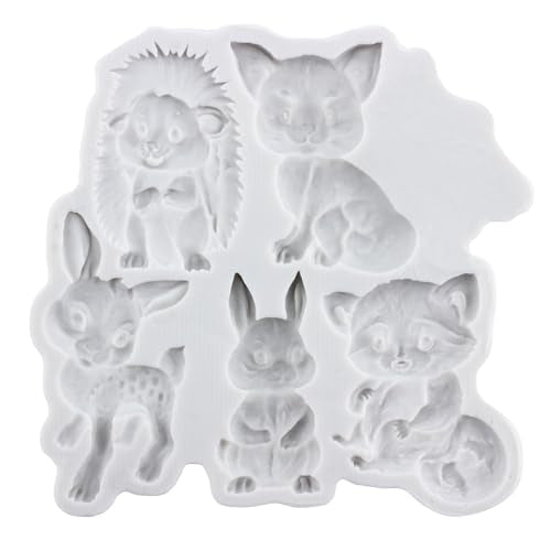 Animal Polymer Clay Mold Squirrel Fox Bear Silicone Molds - color: Style A