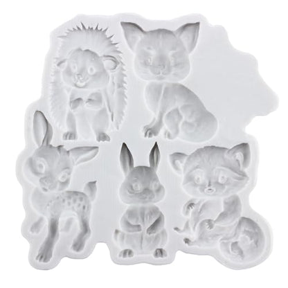 Animal Polymer Clay Mold Squirrel Fox Bear Silicone Molds - color: Style A