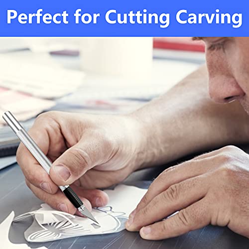 JETMORE 100 Pack Exacto Knife Blades #2, Craft Knife Blades for Art | Wide SK5 edges suit carving and shaping, hobby knife blades #2 fit common handles, with hobby blades stored in a case - size: #2