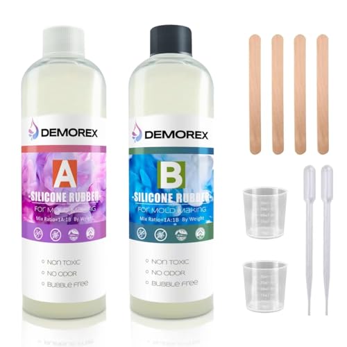 Silicone Mold Making Kit, Super Elastic Liquid for Mold Maker, Fast Cure Translucent Silicone Rubber for Casting Resins Mold, Candle, Soap (20.4 OZ) - size: 20.4 OZ-15A