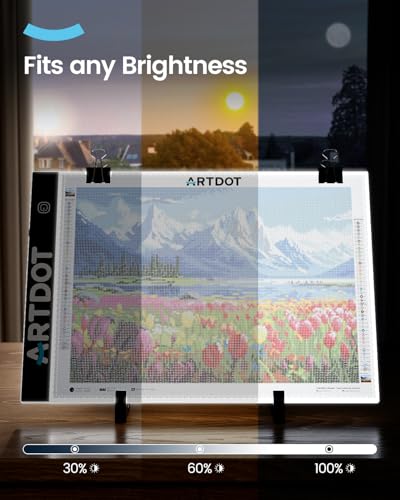 ARTDOT A4 LED Light Pad for Diamond Art Kits for Adults,USB Powered Adjustable Brightness Light Board for Diamond Painting Accessories and Tools - size: A4