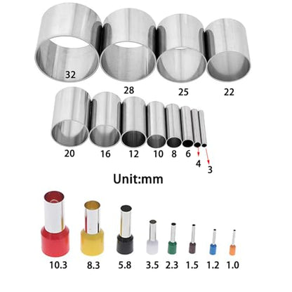 52PCS Stainless Steel Clay Cutter Round Circle Shape Cutter Ceramics Dotting Baking Ring Mold Cutter for Polymer Clay Pottery Handmade DIY Craft (52)
