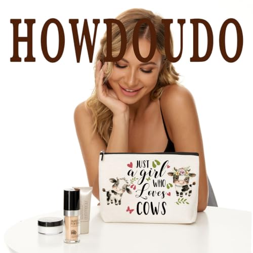 Lovdazzles Cow Gifts for Girls Makeup Bag Funny Animal Cosmetic Bag - color: Multicolor 1758