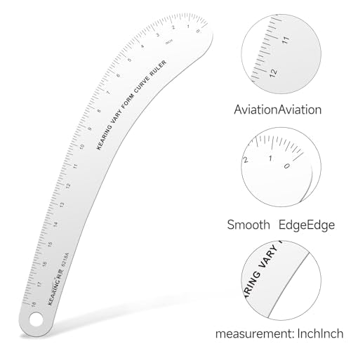 KEARING 18" Aviation Aluminum Hip Curve Ruler - Dual Sided Sewing Tool - style: 6218A(18")