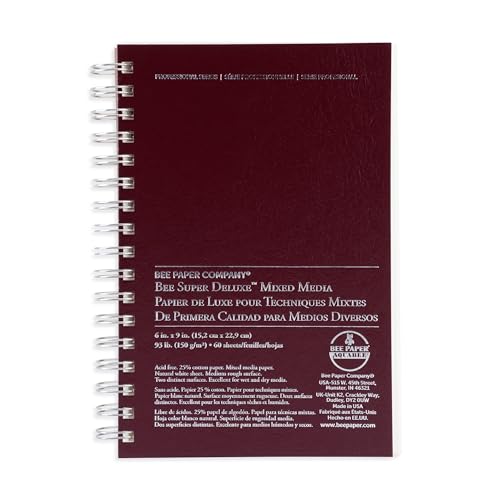 Bee Paper - 9"x 9" Super Deluxe Mixed Media Sketching Pad, 60 Sheets - size: 9-inch x 9-inch, 60 Sheet Wire Bound Pad