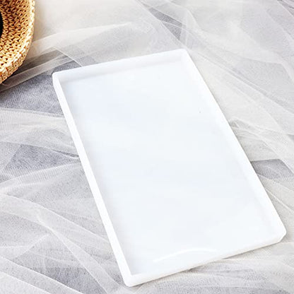 Large Silicone Resin Tray Molds Kit, 2 PCS Big and Thick Rectangle Square Agate Geode Board Molds for Serving Board Jewelry Storage Storage Tray Platter Concrete Cement Clay - color: 2Pack(Rectangle10"x6"+Square10")