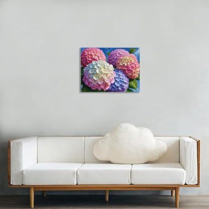 Muzagroo Paint by Numbers Oil Painting Kits for Adults DIY Hydrangea Flowers Oil Painting for Beginners Crafts Kits with Brushes and Acrylic Paints 16x20 inches (Hydrangea) - color: Hydrangea