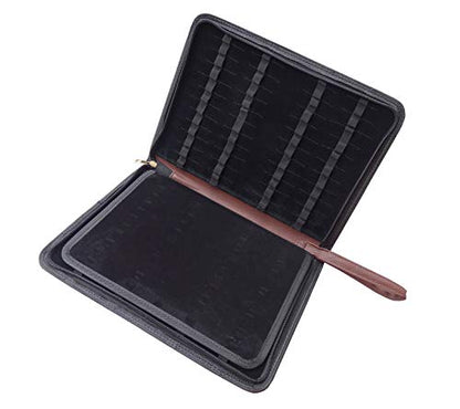 erofa 48 Fountain Pen Case, Rollerball Pen Holder PU Leather Bag Pouch Large Capacity for Your Collection - Brown - color: Brown-PU Leather