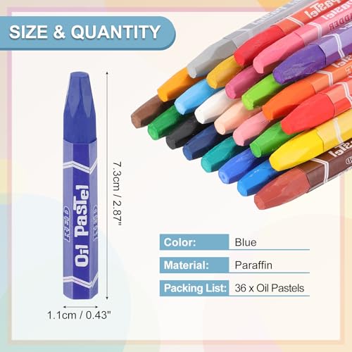 PATIKIL Blue Oil Pastels, 36Pcs Soft Oil Crayons Pastels Stick Vibrant and Creamy Art Supplies Bulk for Artists Beginners Art Painting Drawing Blending Graffiti Gallery - color: Blues Blue