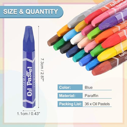 PATIKIL Blue Oil Pastels, 36Pcs Soft Oil Crayons Pastels Stick Vibrant and Creamy Art Supplies Bulk for Artists Beginners Art Painting Drawing Blending Graffiti Gallery - color: Blues Blue