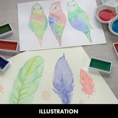 Kuretake Gansai Tambi GRANULATING COLORS 3, 5 Color Set, Made in Japan | 5 granulating colors, glows under blacklight, Watercolor Paint Set, Professional Use, Artist Grade