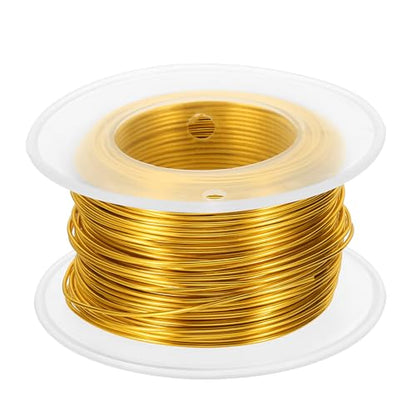 PATIKIL 20 Gauge 0.8mm Aluminum Craft Wire, 98.4Ft Metal Wire Armature Bendable Wire for Jewelry Making Metal Wrap DIY, Yellow - color: Yellow, size: 0.8 mm x 30 m