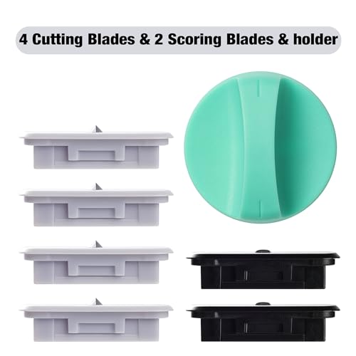 Likart 6-Pack Paper Cutter Replacement Blade kit,Compatible for Cricut Portable Trimmer/Basic Trimmer/Cricut Roll Holder,4 Cutting Blades & 2 Scoring Blades with a Holder,Light Green - color: Light Green(6P)