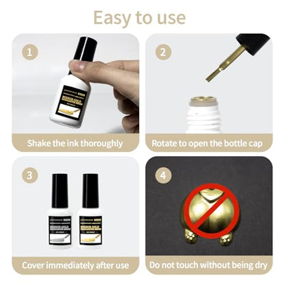 High Gloss Liquid Metallic Gold Acrylic Paint,Mirror-Like Shine for Crafts,20ml - color: Gold