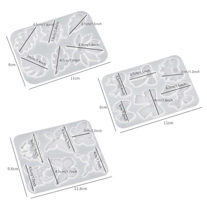 Attuslla 3 PCS Hair Stick Resin Molds Silicone Kit, 19 PCS Silicone Hairpin Molds Hair Stick Molds for Jewelry Crafts Making, Hairpin Clip DIY - color: Style C