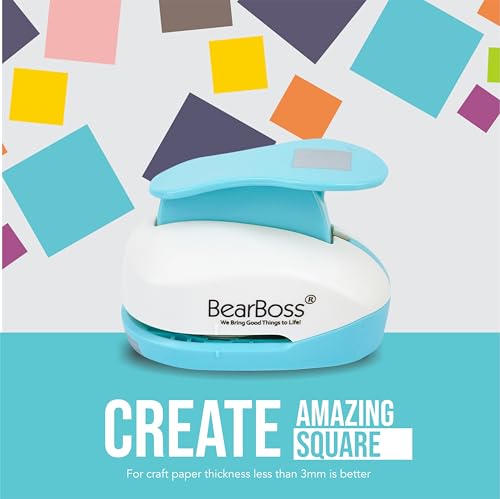 BearBoss 1.38 Inch Square Punch, Hole Punch Shapes, Set for Scrapbooking Festival Paper Greeting Card DIY Albums Photos - color: 1.38 Square punch
