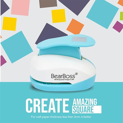 BearBoss 1.38 Inch Square Punch, Hole Punch Shapes, Set for Scrapbooking Festival Paper Greeting Card DIY Albums Photos - color: 1.38 Square punch