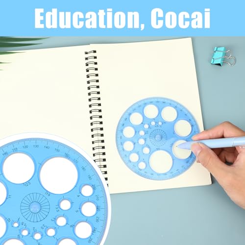 Circle Template for Drawing, Professional Geometric Circle Ruler for Drafting, Plastic Circle Stencil Templates, Large and Small Circle Drawing Tool, Multi Function Drawing Aid Tool for Studying