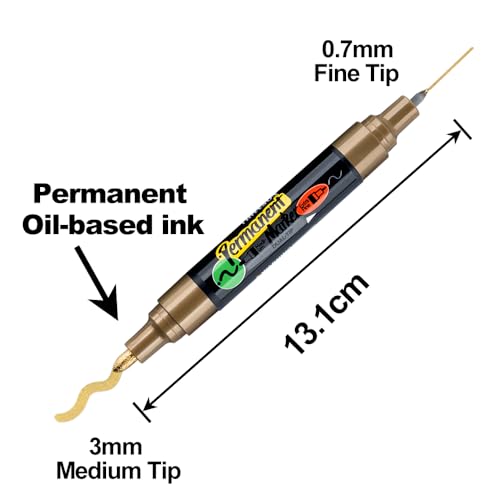 TRANSON 4 Colors Bold Tip and Thin Fine Tip Acrylic Paint Markers Waterproof Oil Paint pen - color: 4 Colors