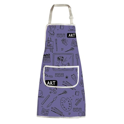 MBMSO Painting Artist Apron with Pockets Artist Painter Gifts Art Lover Gift for Art Teacher Student Painter Apron Waterproof - color: Art A-purple2