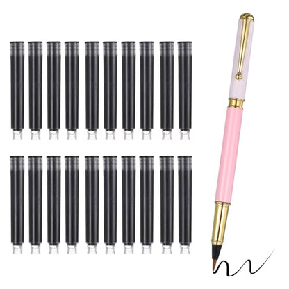 PATIKIL Calligraphy Brush Pens Refillable Brush Pen Set Chinese Hand Pink | Writing Marker Kits, with Fountain Black Ink Metal Clip, for Lettering Journaling Art Drawing - color: Pink
