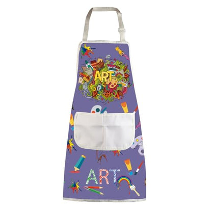 MBMSO Painting Artist Apron with Pockets Artist Painter Gifts Art Lover Gift for Art Teacher Student Painter Apron Waterproof - color: Art Apron-purple
