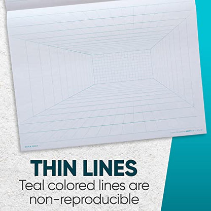 Koala Tools | Drawing Perspective (1 and 2-Point) Large Sketch Pad (1 Point - 9 x 12) - size: 1 Point - 9 x 12