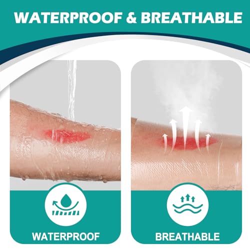 Transparent Film Dressing 4" x 4.75" Box of 30 - Waterproof Bandages for Swimming, Showering, Wounds, Post Surgical Shower or IV Shield, Tattoo Aftercare Bandage, Scar Therapy, Adhesive Patches - size: 4" x 4.75"(30 PCS)
