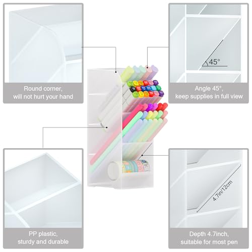 Asten Pen Holder, Pencil Holder for Desk, Pen Organizer (Clear, 3 Pack) - color: Clear-3 Pack