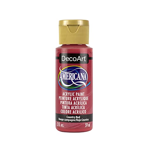 DecoArt Americana Acrylic Paint, 2-Ounce, Country Red - color: Country Red, size: 2 Fl Oz (Pack of 1)