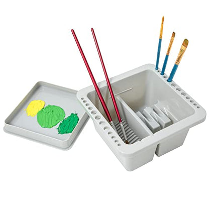 MyLifeUNIT Paint Brush Cleaner, Paint Brush Holder and Organizers for Acrylic, Watercolor, and Water-Based Paints (Grey) - color: Grey