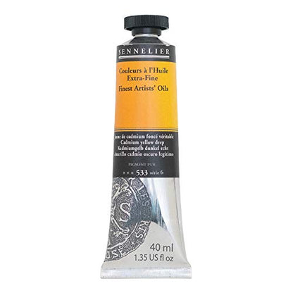 SENNELIER Artists' Extra Fine Oil, 40 ml Tube, Series 6, Cadmium Yellow Deep, (10-130411-533) - color: Cadmium Yellow Deep, size: 1.35 Fl Oz (Pack of 1)