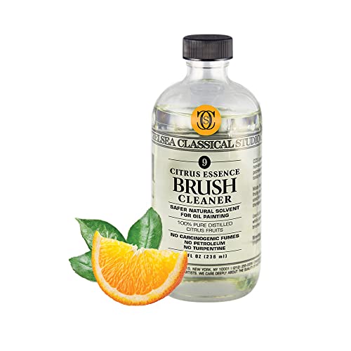 Jerry's Artarama Bob Ross Master Paint Set Artist Bundle 6 Items with Travel Easel, Pre Stretched Painting Canvas, 8oz Natural Brush Cleaner, Clear Acrylic Palette, and Cleaning Bucket & Screen - color: Citrus Brush Cleaner, size: 8oz Brush Cleaner