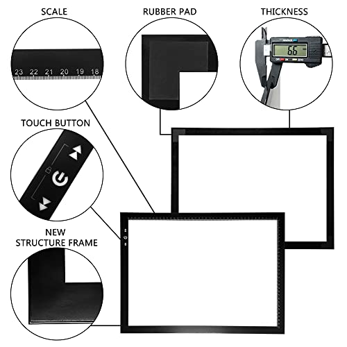 HSK A3 LED Artist tracing Light Box Copy Table, Adjustable High Brightness Light Pad for Tatto Drawing, Sketching, Animation,Diamond Painting Accessories - size: 04 - A3
