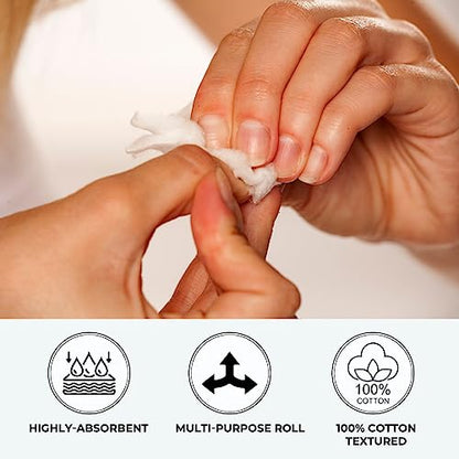 ForPro Professional Collection Premium Cotton Roll for Cosmetic Application and Product Removal, White, 12” Wide, 1 Lb.