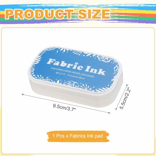 MECCANIXITY Ink Pads for Stamps, 3.7x2.2 Inch Fabric Ink Pad for Cloth, Wood, Paper, Fingerprint, DIY Card Making, Blue - color: Blue