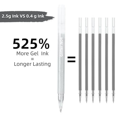 8 Neutral Palette Glitter Gel Pens Set, 1.0 mm Fine Point for Black Paper & White Paper, Large Capacity Pens for Journaling, Adult Coloring Books, Drawing, Note Taking, Highlighting - color: neutral palette