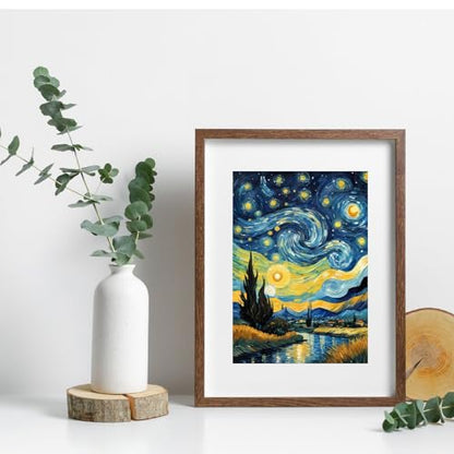 Yanfairy Starry Night Diamond Art Painting Kits for Adults, Full Drill Diamond Dots Paintings for Beginners, Round 5D Paint with Diamonds Pictures Gem Art Painting Kits DIY Crafts Kits 12x16inch - color: Starry Night