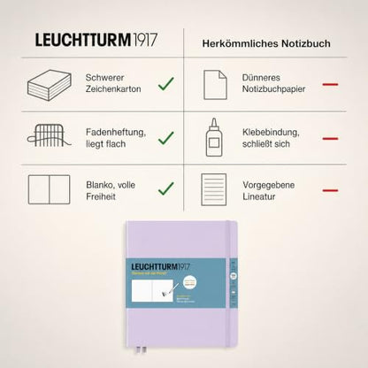 Leuchtturm1917 - Square Hardcover Sketchbook (Lilac) - 112 Pages of 150g/m² Paper - color: Lilac, size: Square