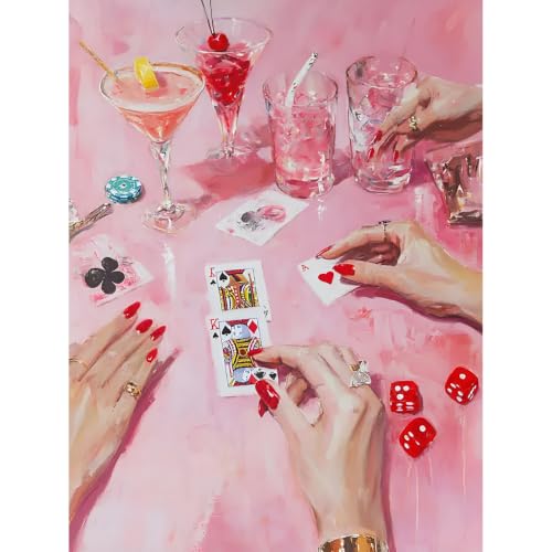 Pink Poker Diamond Art Kits for Adults Diamond Painting Kit for Beginner - color: DP04363, size: Round Drill