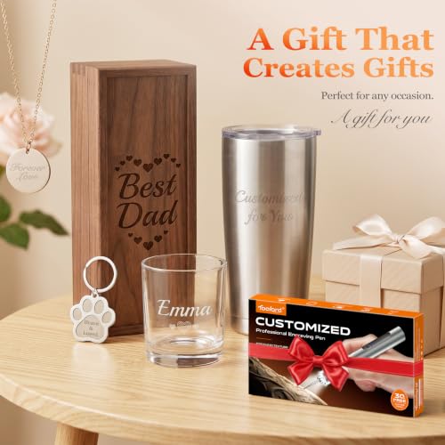 Engraving Pen with LED Light,HollowCup Motor,Cordless USB Rechargeable Rotary Tool for Metal,Wood,Glass and Plastic,DIY Engraving Kit with 30 Bits,Silver