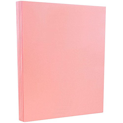 JAM PAPER Vellum Bristol 65lb Cardstock - 8.5 x 11 Coverstock - 147 gsm - Pink - 50 Sheets/Pack - color: Pink, size: 8.5" x 11"
