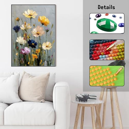 GUMITOON Diamond Art Kits for Adults-Flower Full Drill Diamond Dots Paintings for Beginners, Round 5D Paint with Diamonds Pictures Gem Art Painting Kits DIY Crafts Kits 12"x16" QCY-160 - color: QCY-160