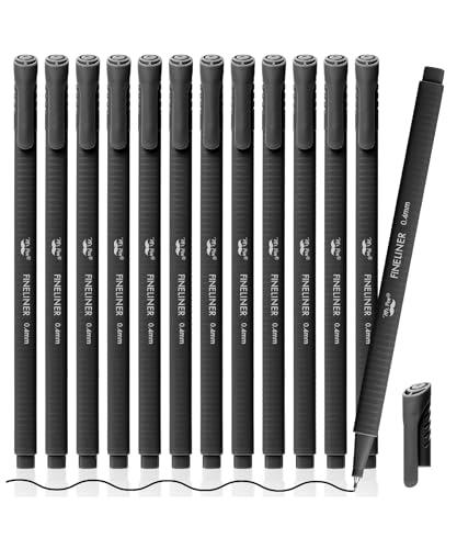 Mr. Pen- Black Fineliner Pens, 12 Pack, 0.4mm Fine Point
