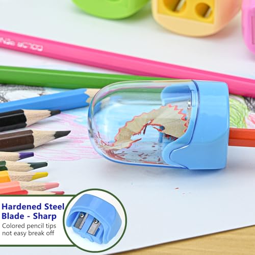 Colored Pencil Sharpener Bulk for Kids Manual Handheld Crayon Sharpeners - style: 24Pcs Sharpeners - B