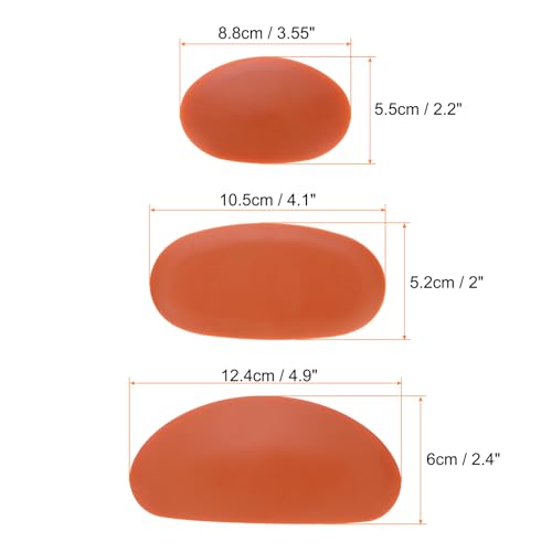 HARFINGTON 3pcs Pottery Ribs, Soft Silicone Rubber Clay Ceramic Sculpting Tools Set for Finishing Shaping and Smoothing Removing Finger Marks