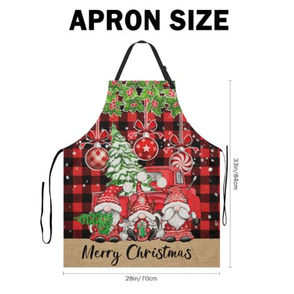 Imiss Waterproof Stain-Resistant Cooking Chef Aprons for Grill BBQ Baking 27 X 31 Inch - color: Christmas Gnome